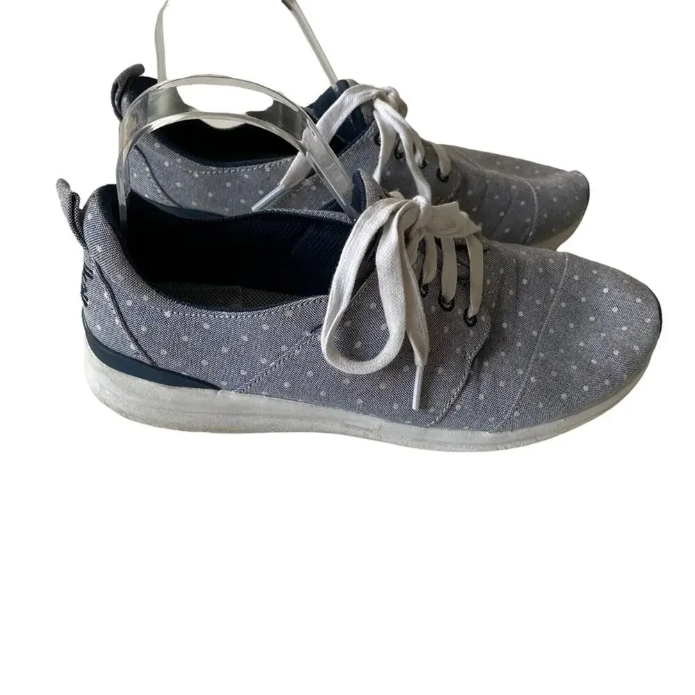 Bobs Sketchers Phresh Fashion Sneaker Polka Dot Blue Navy 9 GUC